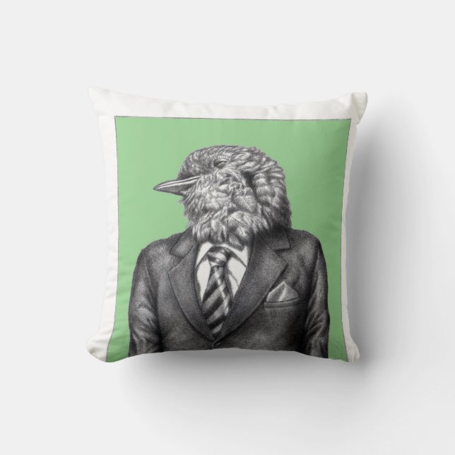 Cojín Decorativo Pájaro muerto en traje negro (Moegi) (Anverso)