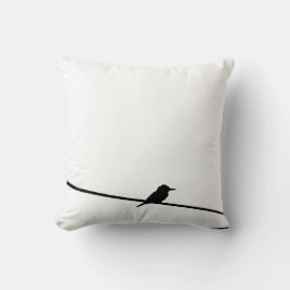 Cojín Decorativo Pájaro negro en un alambre