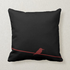 Cojín Decorativo Pájaro negro y rojo