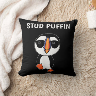 Cojín Decorativo Pájaro Payaso Puffin Divertido