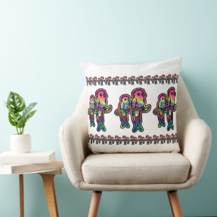 Cojín Decorativo Pájaro Quetzal Tie-Dye