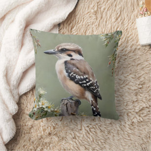 Cojín Decorativo Pájaro travieso australiano con pintura de aceite