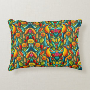 Cojín Decorativo Pájaro tropical con colores brillantes