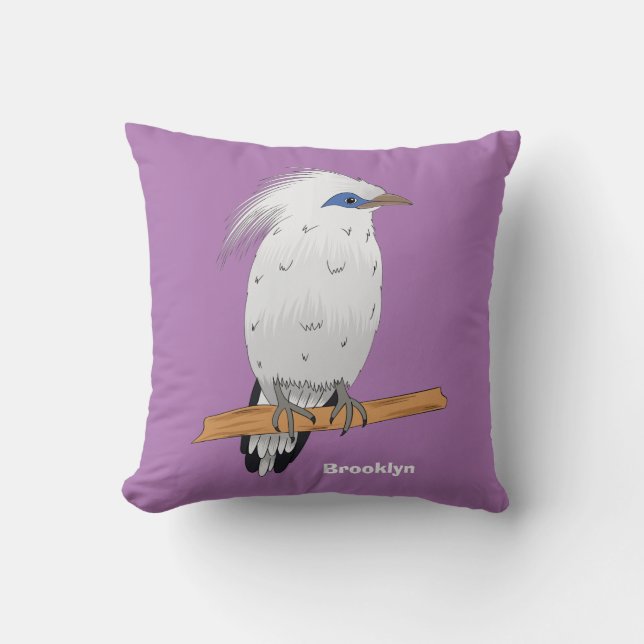 Cojín Decorativo Pájaro tropical exótico de Bali Mina (Anverso)