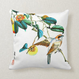 Cojín Decorativo Pájaro y caquis 1892