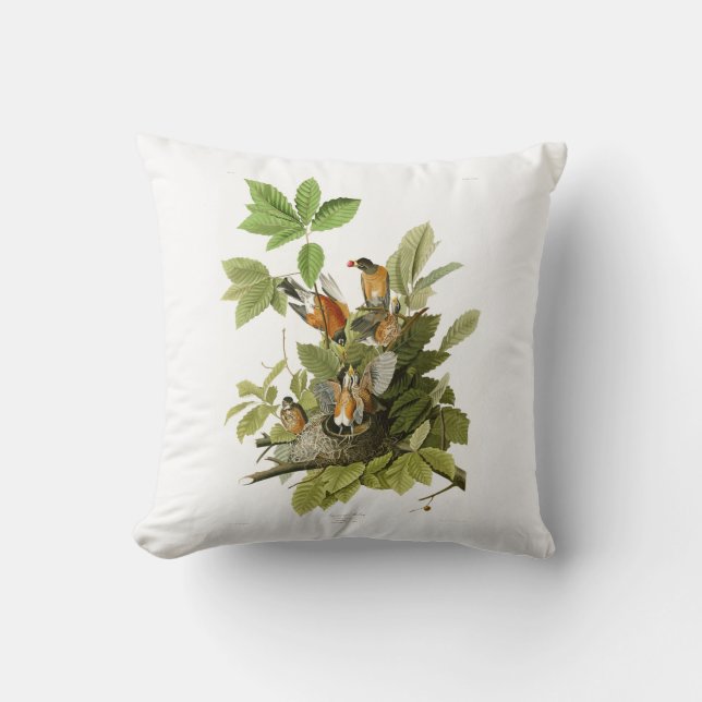 Cojín Decorativo Pájaros americanos de John James Audubon del (Anverso)