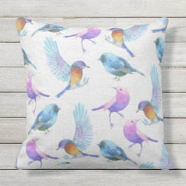 Cojín Decorativo Pájaros bonitos de la acuarela (1)