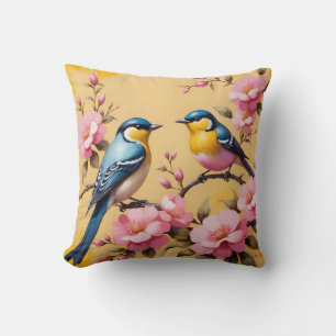 Cojín Decorativo Pájaros Cantores Coloridos