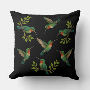 Cojín Decorativo Pájaros colibríes hermosos