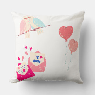 Cojín Decorativo pájaros de amor lindos y romance