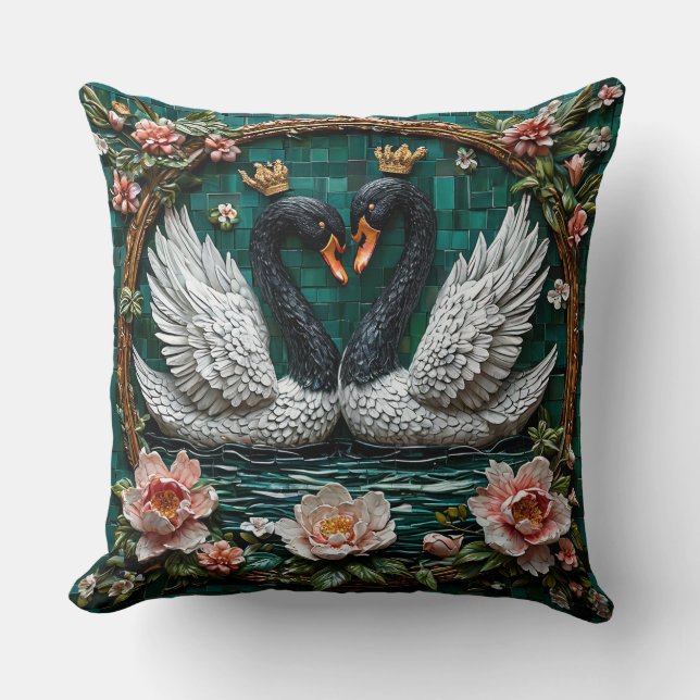Cojín Decorativo Pájaros de Amor Romántico Decoración Elegante (Anverso)