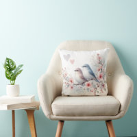 Pájaros de amor romántico rama de flor de cerezo