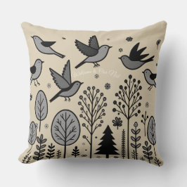 Cojín Decorativo Pájaros de Prado Tranquilo