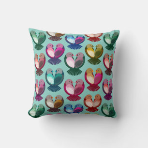 Cojín Decorativo pájaros de San Valentín enamorados