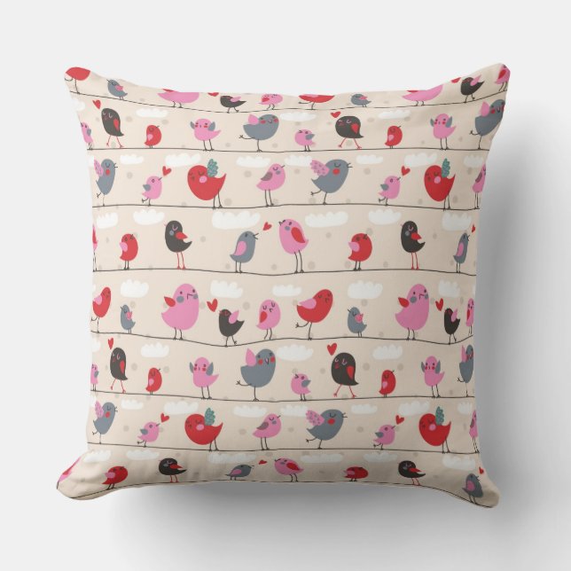 Cojín Decorativo Pájaros en amor (Anverso)