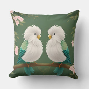 Cojín Decorativo Pájaros en una rama de cerezo en flor