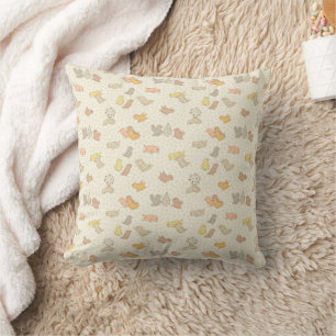 Cojín Decorativo Pájaros pequeños y plumas en beige - patrón.