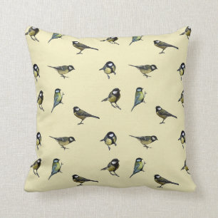 Cojín Decorativo Pájaros poco amarillos y azules