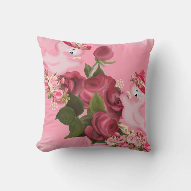 Cojín Decorativo Pájaros y flores (Anverso)