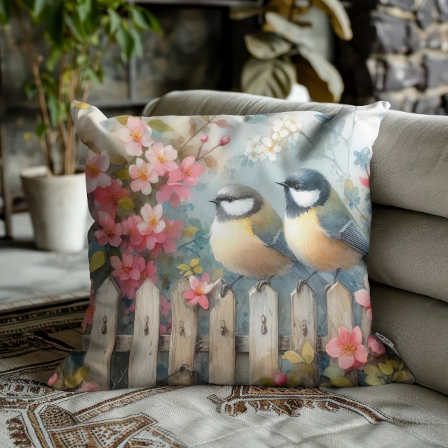 Cojín Decorativo Pájaros y Flores (Subido por el creador)