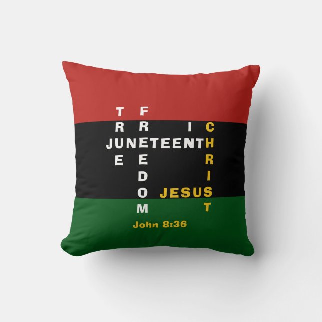 Cojín Decorativo Palabra cruzada de Christian JUNETEENTH (Anverso)
