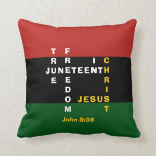 Cojín Decorativo Palabra cruzada de Christian JUNETEENTH