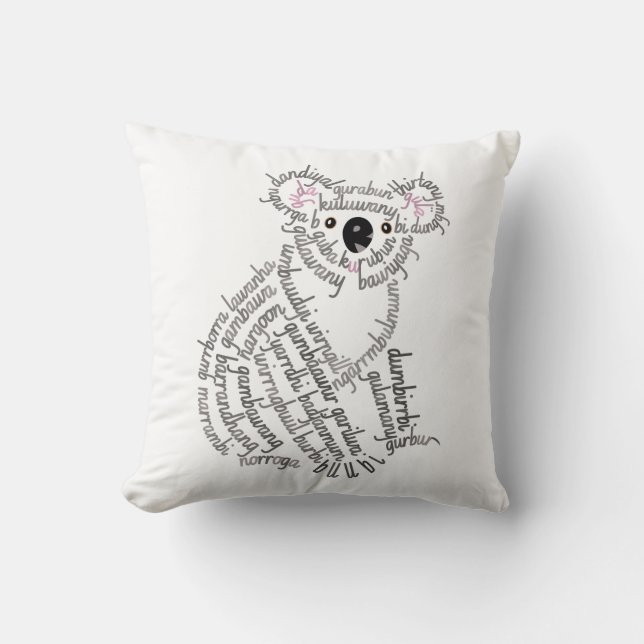 Cojín Decorativo Palabra mundial Koala Pillow (Anverso)