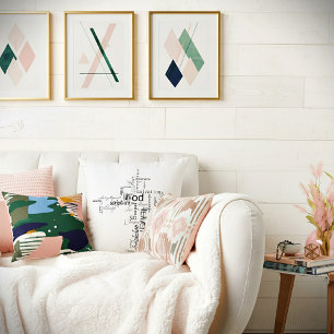 Cojín Decorativo palabras cruzadas cristianas