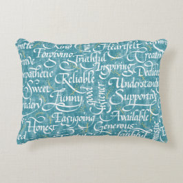 Cojín Decorativo Palabras de amistad caligrafía bestie