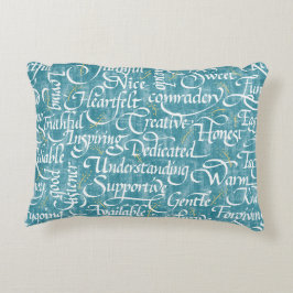 Cojín Decorativo Palabras de amistad caligrafía bestie