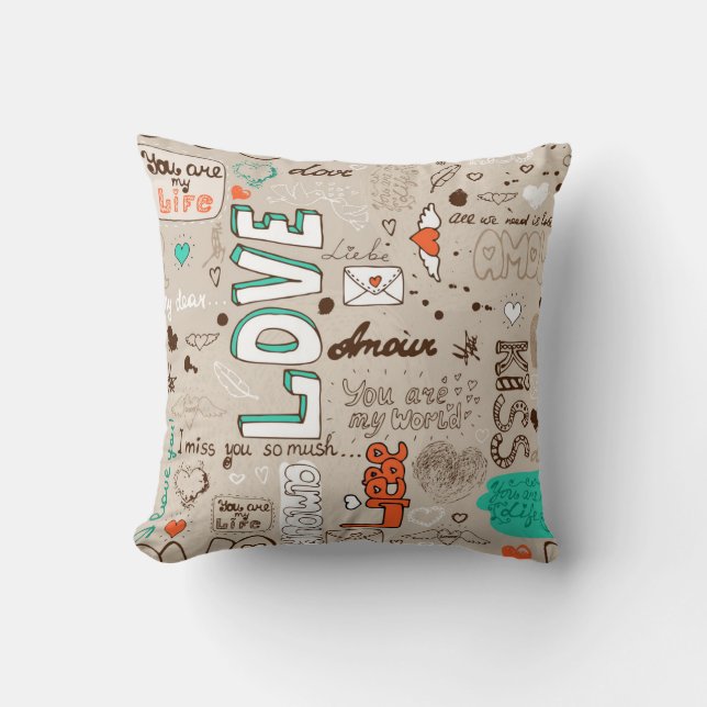 Cojín Decorativo Palabras de amor (Anverso)
