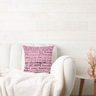 Cojín Decorativo Palabras Inspiradoras rosas negras