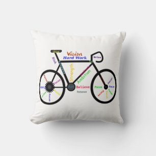 Cojín Decorativo Palabras motivacionales, ciclismo, ciclismo, cicli