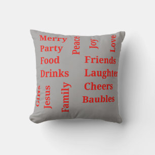 Cojín Decorativo Palabras navidades en tipografía audaz