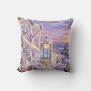 Cojín Decorativo Palacio de Fantasía de Nube de Vidrio Lila