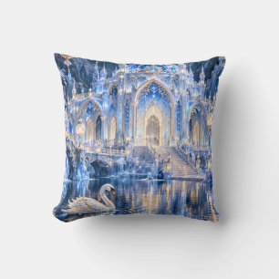 Cojín Decorativo Palacio de Hielo Lunar Cisne Zafiro