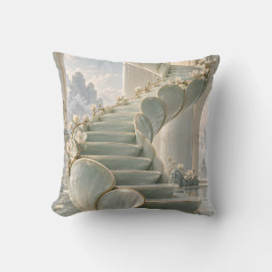 Cojín Decorativo Palacio de Nubes Soñadoras con Escalera de Pétalos