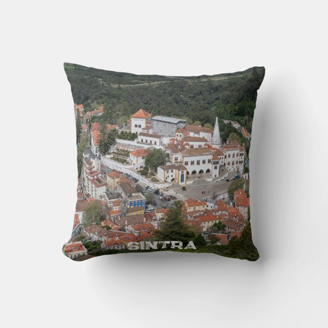 Cojín Decorativo Palacio de Sintra desde arriba en Sintra, Portugal (Anverso)