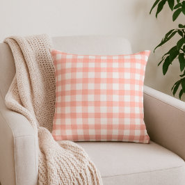 Cojín decorativo Pale Naranja Gingham Plaid