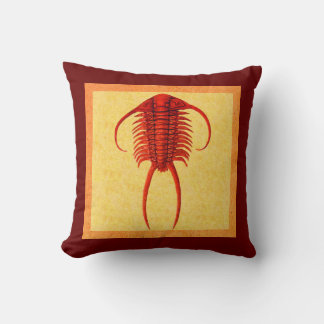 Cojín Decorativo "Paleo-moda" Paraceraurus Rojo Trilobita fósil