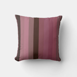 Cojín Decorativo Paleta de rayas suaves Dusty Rose y Cocoa Brown