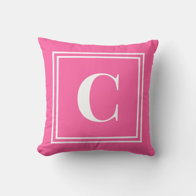 Cojín Decorativo Palm Beach Preppy Monogram Throw Pillow (Anverso)