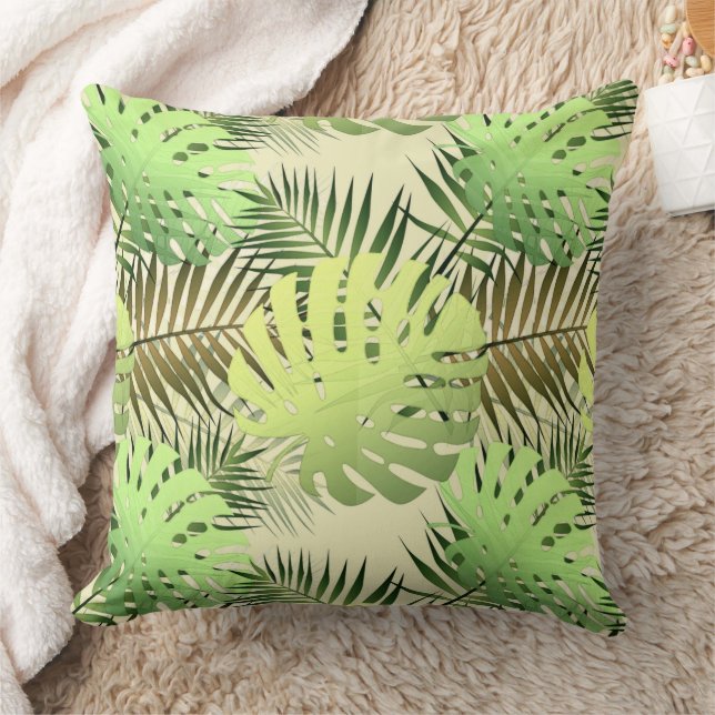 Cojín Decorativo Palm de Monstera deja selva tropical (Manta)