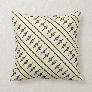Cojín Decorativo Palm Fronds Patrones nombre1 color azul negro