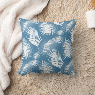 Cojín Decorativo Palm Leaves Diseño Blanco Azul 272