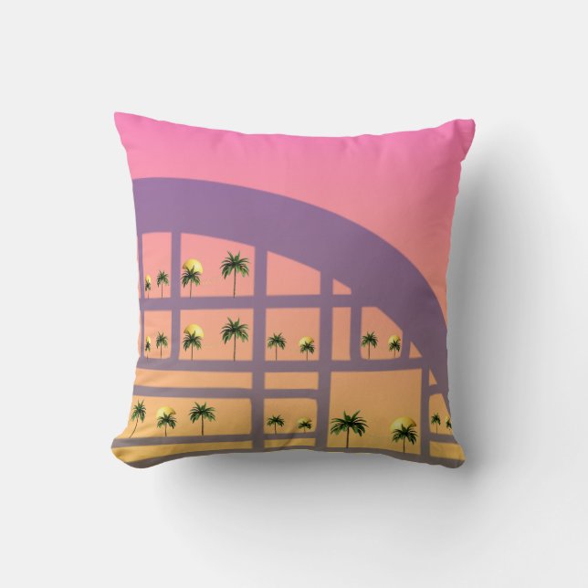 Cojín Decorativo Palm Sunset Pattern Throw Pillow 16" x 16" (Anverso)