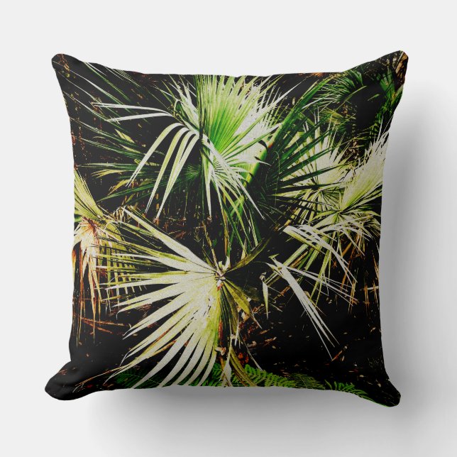 Cojín Decorativo Palm Tree leaves pattern chic tropical (Anverso)