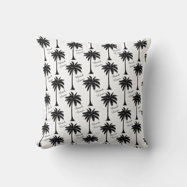Cojín Decorativo Palm Tree Silhouette Beach Lover (Anverso)
