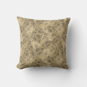 Cojín Decorativo Palm Tree Tropical Deja Patrón Oro