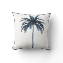 Palm Tree Vintage Blue Frame Tropical Elegante